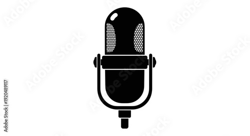 Vintage Microphone Illustration Design.