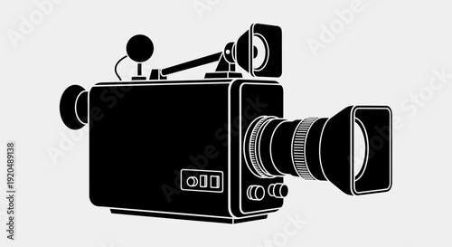 Vintage Movie Camera Illustration.