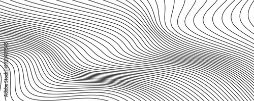 Abstract wavy background. Thin line on white.