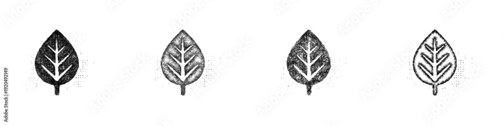 Naklejka premium Sketch leaf icon design set