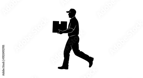 Delivering Dreams: An efficient delivery person strides purposefully, carrying a package with precision, embodying reliability and prompt service.