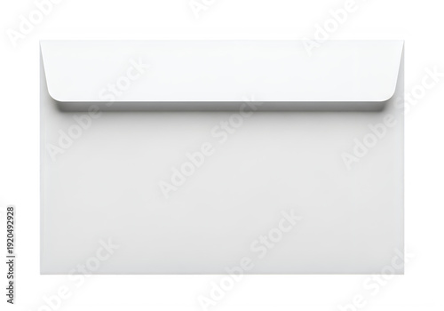 A white envelope on a plain white background isolated on transparent background