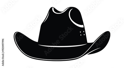 A striking black and white image showcases a classic cowboy hat a western symbol in silhouette high quality professional