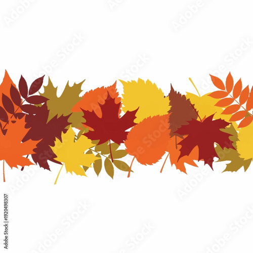 Autumn Leaves Border Decoration.