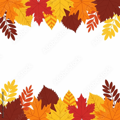 Autumn Leaves Border Design.