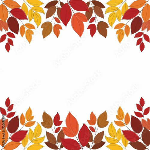 Autumn Leaves Border Design.