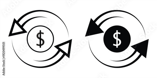 Rotation icon, vector illustration