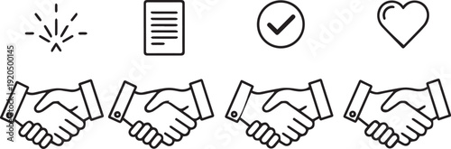 Handshake and partnership icons