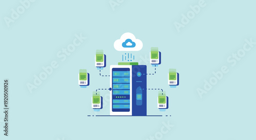 Cloud Data Storage Devices Syncing.