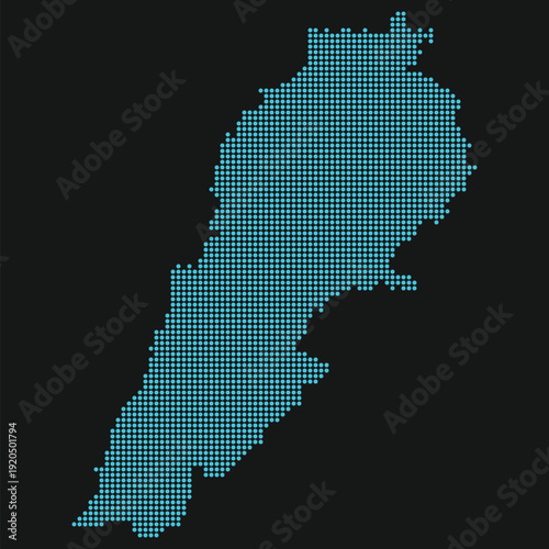 Lebanon Light Blue Point Grid Map Black Digital Health AI Transformation