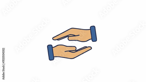 Two Cartoon Hands Reaching Out Together.