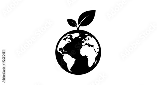 Globe with Leaves Growing on Top.