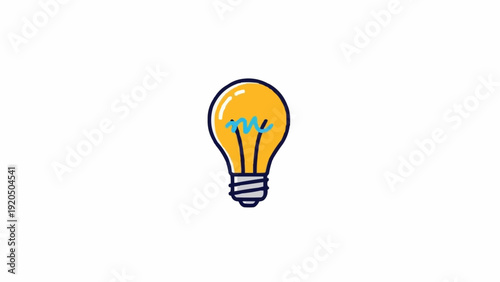 Foto Simple Cartoon Light Bulb Illustration Idea.