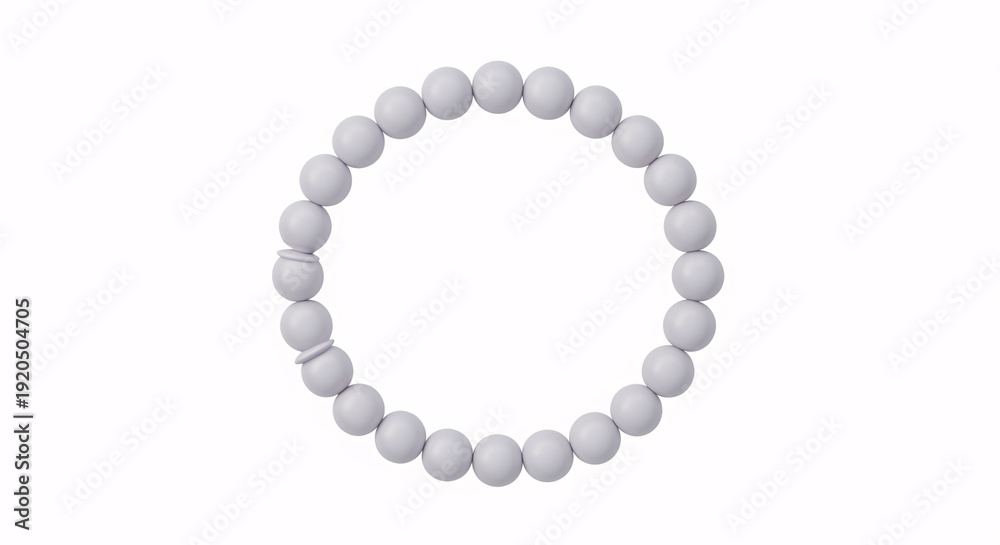Obraz premium Circular Beaded Bracelet Forming Minimal Jewelry Loop