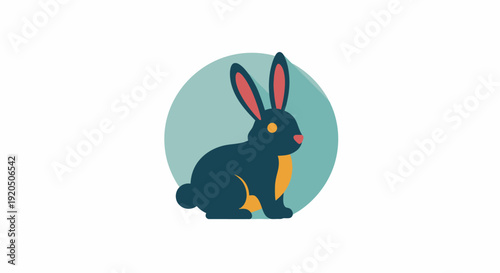 Illustration of a cartoon rabbit sitting.