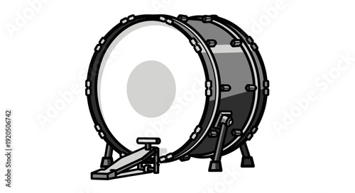Large Drum with Stands and Pedal.
