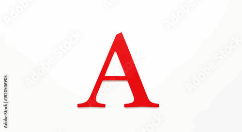 Bold red capital letter A isolated on white background
