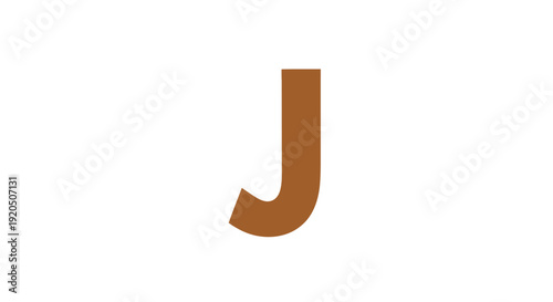Brown capital letter J on a clean white background.
