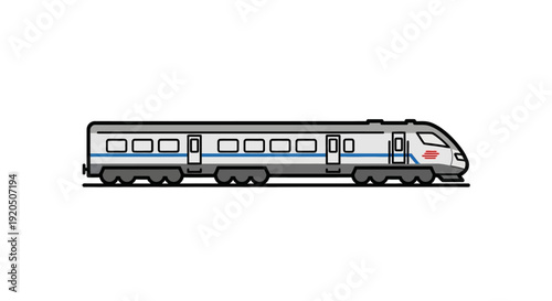 Modern Passenger Train with Multiple Cars.