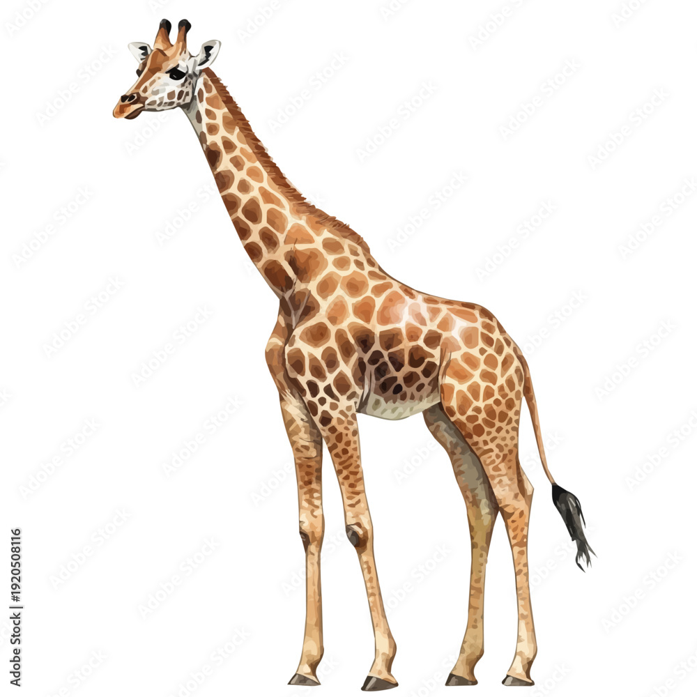 Obraz premium Giraffe, watercolor vector , isolated on a white background.