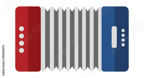 Red and Blue Accordion Musical Instrument.