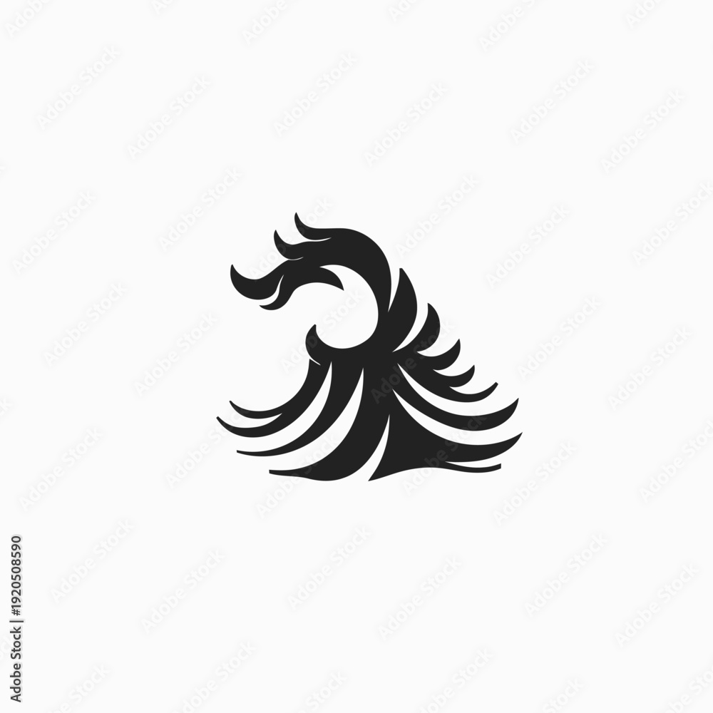 Obraz premium Abstract black wave design against white background illustration