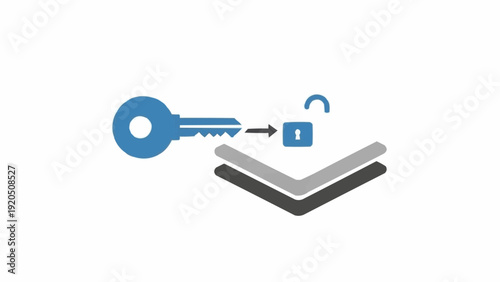 Key Unlocking Lock Security Concept.