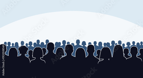Silhouettes of People in a Crowd.