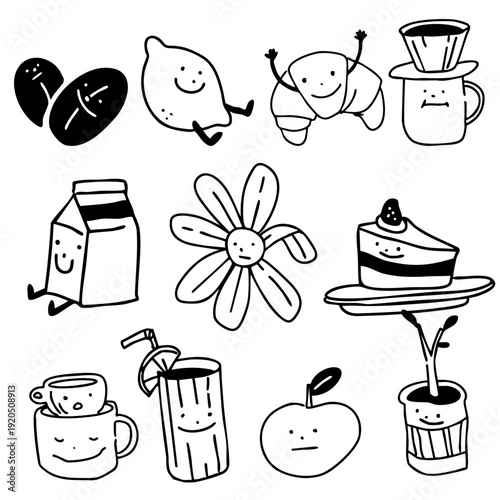 simple coffee shop doodle