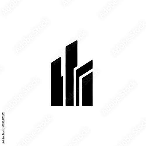 Modern Abstract Building Silhouettes Representing Architecture and Cityscape.