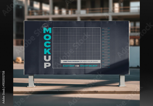 Horizontal Sign Billboard on Construction Building Site