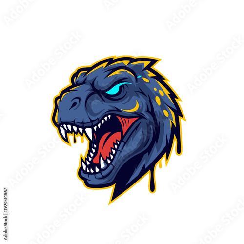 Wallpaper Mural Cartoon dinosaur head illustration on white background design element Torontodigital.ca