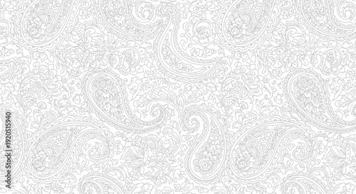 Foto Intricate black and white paisley pattern with ornate swirls and arabesque flourishes