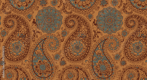 Photos Intricate black and white paisley pattern with ornate swirls and arabesque flourishes