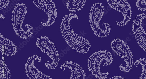 Intricate black and white paisley pattern with ornate swirls and arabesque flourishes.