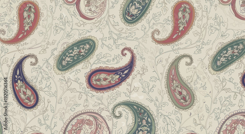 Intricate black and white paisley pattern with ornate swirls and arabesque flourishes.