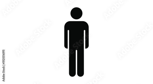 A simple black graphic depicts a human figure with outstretched arms and legs presented as a silhouette high quality