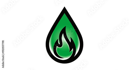 Green water drop icon vector illustration isolated on white background