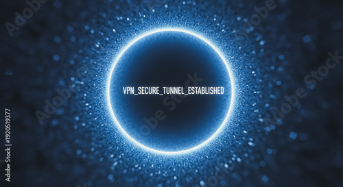 VPN secure tunnel established digital abstract background