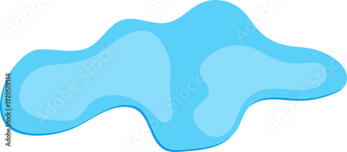 Blue water puddle vector illustration