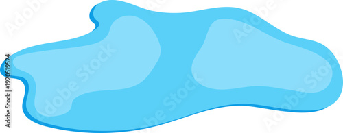 Blue water puddle vector illustration