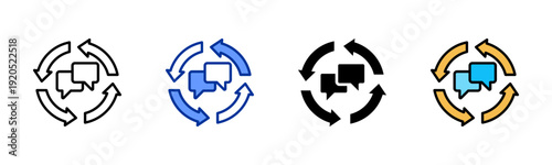 Feedback Loop icon set multiple style collection