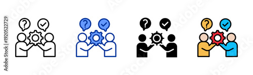 Clarification icon set multiple style collection