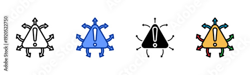 Risk Exposure icon set multiple style collection