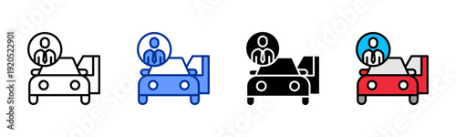 User Drop Off icon set multiple style collection