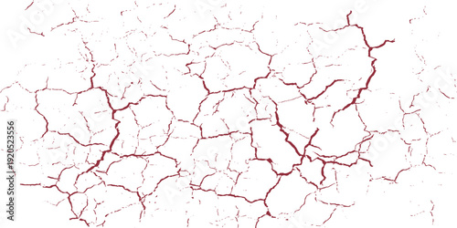 Detailed Texture of white and red Cracked Dry Earth Surface Pattern Background