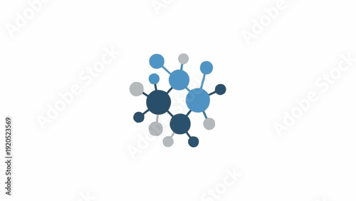 Molecular structure model in blue.