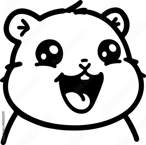 Illustration of a hamster with a wacky facial expression