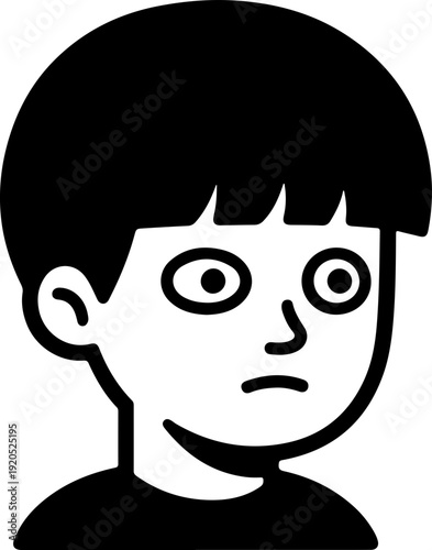 Illustration of an Asian kid with a wacky facial expression