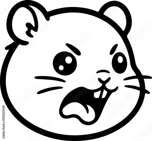Illustration of a hamster with a wacky facial expression